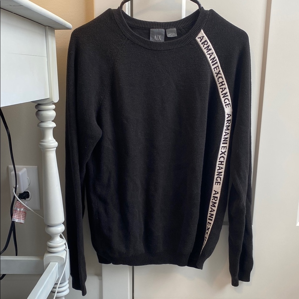 Armani Exchange Black Crewneck Sweater